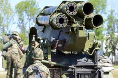 Soldiers serving in artillery missile units undergo training