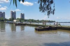 Serbian Armed Forces Installed Pontoon Bridge to the Lido Beach