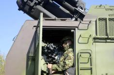 Training on self-propelled howitzers in the Mixed Artillery Brigade