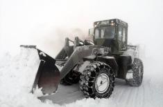 Serbian Armed Forces Engaged on Clearing Snowdrifts on Roads 