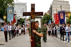 Učešće Vojske Srbije u litijskoj pratnji moštiju Svetog vladike Nikolaja 