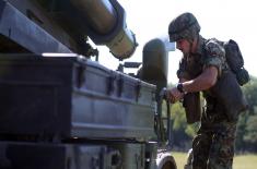 Soldiers serving in artillery missile units undergo training