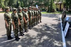 Beginning of basic training for soldiers doing military service