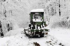 Serbian Armed Forces Engaged on Clearing Snowdrifts on Roads 