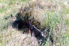 Soldiers performing voluntary military service in stationary camp