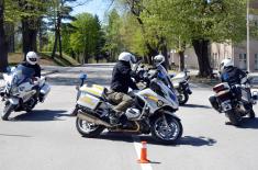 The Guard Conducts Training on Military Police Motorbikes 