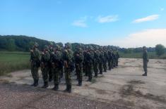 Beginning of basic training for soldiers doing military service