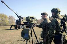 Training on self-propelled howitzers in the Mixed Artillery Brigade
