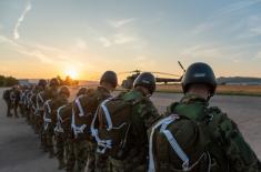 Routine night parachute training