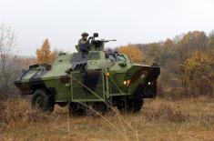 Training in the use of MP combat vehicles