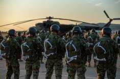 Routine night parachute training