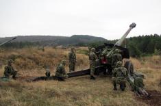 High fire accuracy of towed artillery