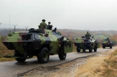Training in the use of MP combat vehicles