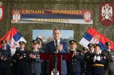 Minister Stefanović at promotion ceremony for new Air Force and Air Defence non-commissioned officers