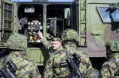 Training on self-propelled howitzers in the Mixed Artillery Brigade