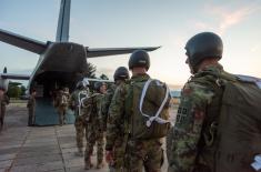 Routine night parachute training