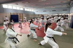 Members of karate club "Vazduhoplovac" visit Military Academy 