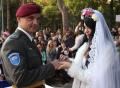 Wedding before the line of the 63rd Parachute Battalion