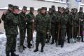 Cadets clearing snow in Clinical Center and Zemun hospital