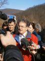 Minister of defence with the construction workers of water pipeline in Uzice