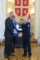 Awarding medals for dilligent service