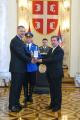 Awarding medals for dilligent service