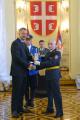 Awarding medals for dilligent service