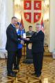 Awarding medals for dilligent service