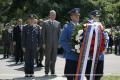 Laying wreaths at the memorial to the victims killed in bombing of KBC &quot;Dr Dragisa Misovic&quot;