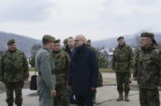 Minister Vučević and General Mojsilović visit 3rd Army Brigade units in Kuršumlija