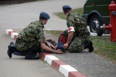 Vežba gašenja požara u skladištu pogonskih sredstava 