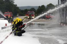 Fire-fighting exercise at propellant depot 