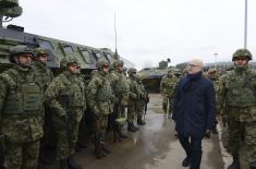 Minister Vučević and General Mojsilović visit 3rd Army Brigade units in Kuršumlija