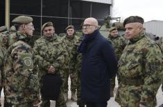 Minister Vučević and General Mojsilović visit 3rd Army Brigade units in Kuršumlija