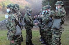 Military volunteers in training