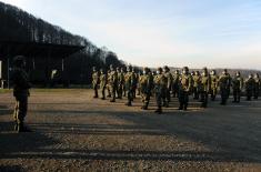 Military volunteers in training
