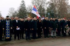 Minister Vučević unveils memorial bust for hero of Košare Goran Ostojić