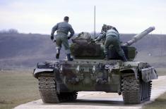 Обилазак обуке тенковских јединица на полигону Орешац
