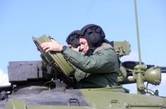 Obilazak obuke tenkovskih jedinica na poligonu Orešac