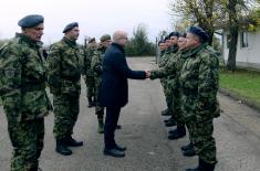 Minister Vučević and General Mojsilović visit 250th Missile Brigade