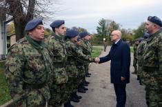 Minister Vučević and General Mojsilović visit 250th Missile Brigade