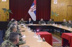 Minister Vučević and General Mojsilović visit 4th Army Brigade