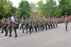 Soldiers take oath of enlistment in the barracks in Valjevo, Sombor and Leskovac