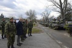 Minister Vučević and General Mojsilović visit 4th Army Brigade