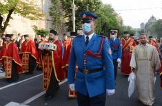 Ministry of Defence and Serbian Armed Forces personnel participate in “Spasovdan” religious procession