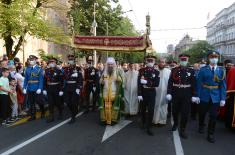 Ministry of Defence and Serbian Armed Forces personnel participate in “Spasovdan” religious procession