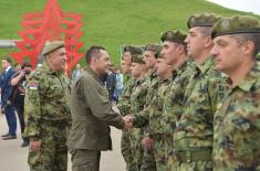 Ministers Vulin and Shoygu at the closing of the Army Games International in Russia