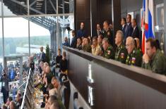 Ministers Vulin and Shoygu at the closing of the Army Games International in Russia