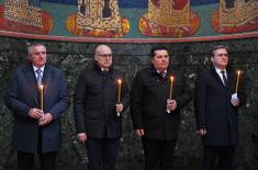 Minister Vučević Lays Wreath at Saint George Church in Oplenac to Mark Statehood Day