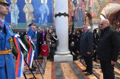 Minister Vučević Lays Wreath at Saint George Church in Oplenac to Mark Statehood Day